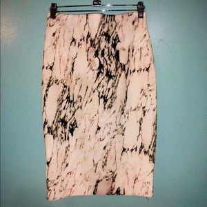Marble pencil skirt